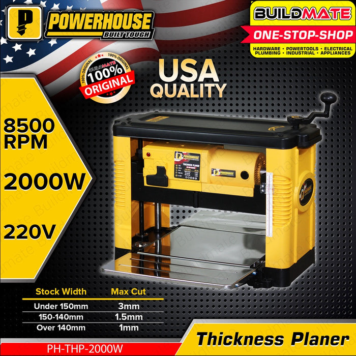 Powerhouse USA Thickness Planer 13 Inches 2000W Professional Tools W/ 2Pcs Blades PH-THP-2000W PHPT