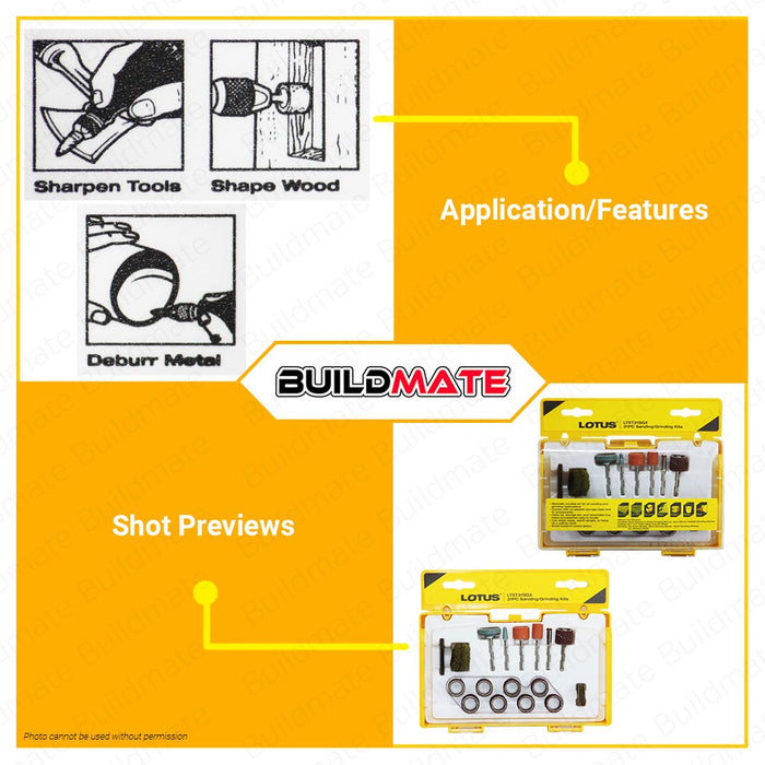 LOTUS Sanding and Grinding Kit with Case 31 PCS/SET LTXT31SGX •BUILDMATE•