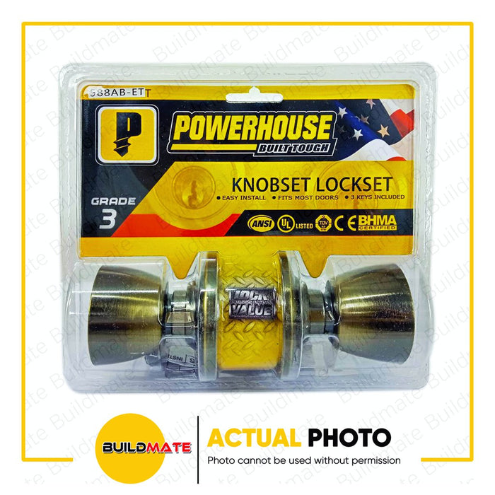 POWERHOUSE PRO SERIES Cylindrical Entrance Lockset PH588ABET Antique Brass  •BUILDMATE• PHDH