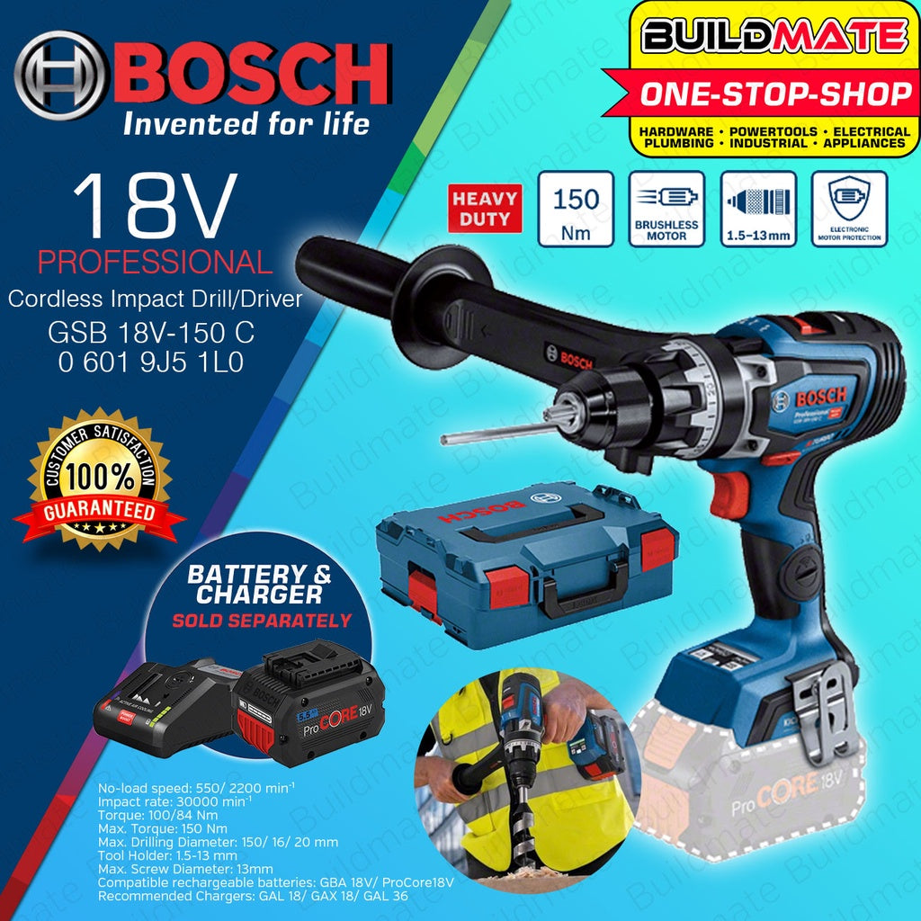 Bosch Professional Cordless Impact Drill GSB 18V-150 C 06019J51L0