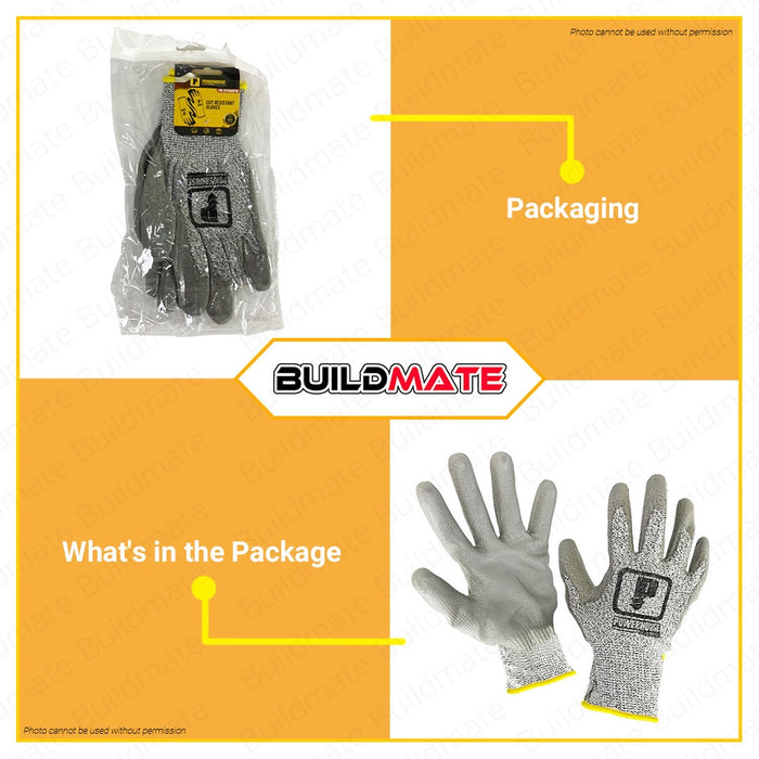 POWERHOUSE USA Cut Resistant Hand Safety Gloves Hand Protection PH-CTRGLV10 •BUILDMATE• PHHT