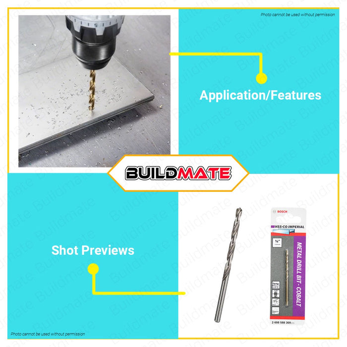 BOSCH COBALT Professional Twist Metal Drill Bit HSS-CO 1/8 x 65MM 2608588309 •BUILDMATE• BAX