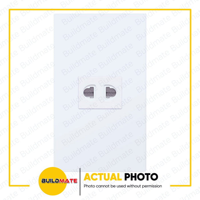 LIGHTHOUSE Electric 1 Gang Plate w/ Universal Outlet 12mm x 70mm 250V-16A LHWD-402-P1 PHLH