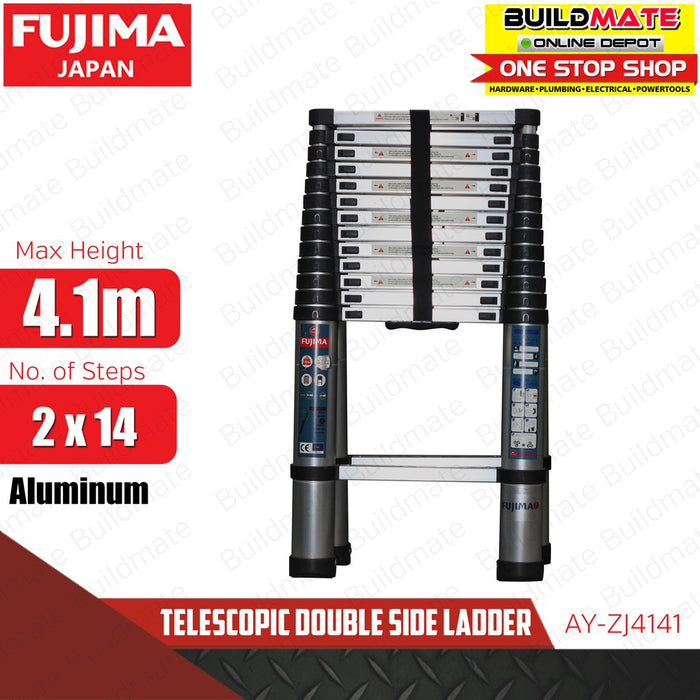 FUJIMA Aluminum Telescopic Double Ladder 4.4m AY-ZJ4141 S/S •BUILDMATE•