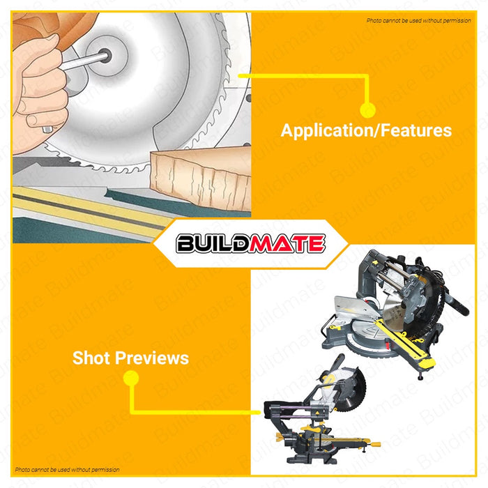 LOTUS Miter Mitre Saw 1800W 12" inches Dual Bevel with Sliding Rail LTCM12CX •BUILDMATE• LPT LUTOS