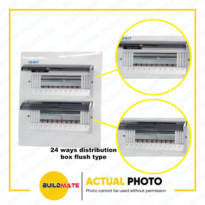 CHINT 24 WAYS FLUSH Type Panel Distribution Box Board Din Rail Breaker W/ Busbar DB-24F •BUILDMATE•