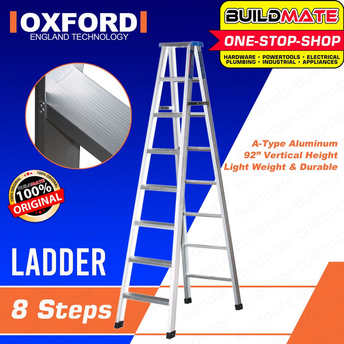 OXFORD ENGLAND Aluminum Step Ladder 8 STEPS •BUILDMATE•