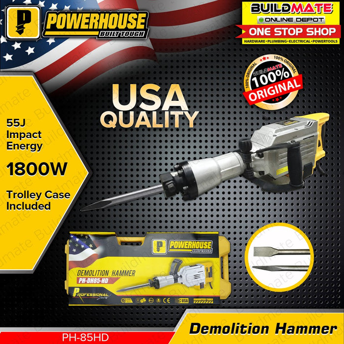 POWERHOUSE Demolition Hammer 1800W PH-85HD with Case •BUILDMATE•  PHPT