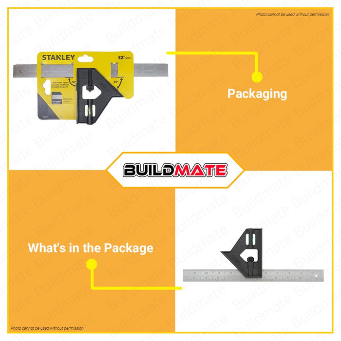 STANLEY Combination Try Tri Square 12" Plastic 46-012-81 •BUILDMATE•