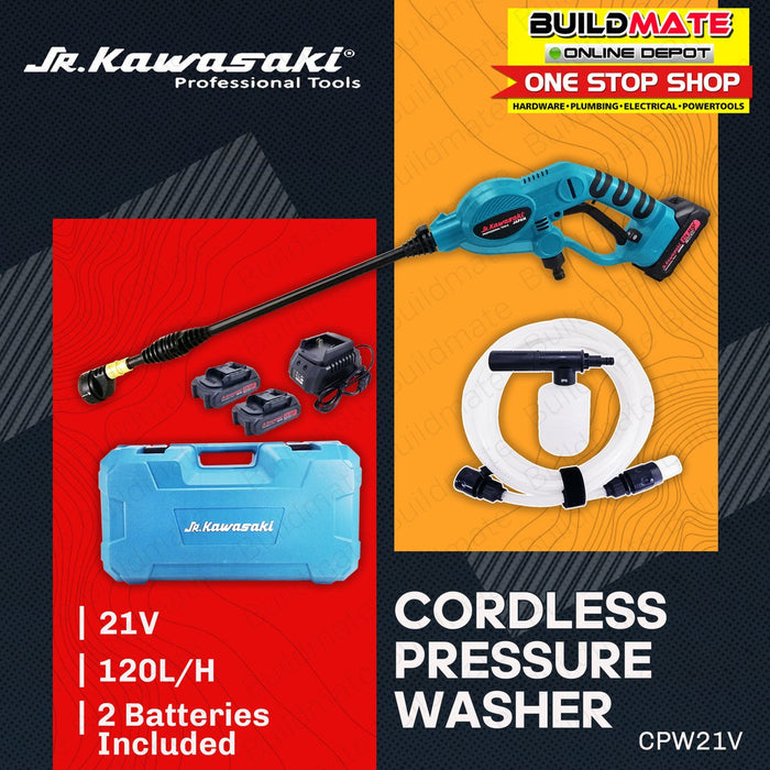 [Broken Latch] JR. KAWASAKI Cordless Pressure Washer 21V CPW21V + FREE GLOVES AND TAPE MEASURE