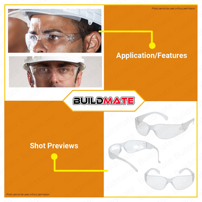 WADFOW 20g Safety Goggles Prevent UV Protective Eyewear Goggles Safety Glasses WSG1801 BUILDMATE WHT