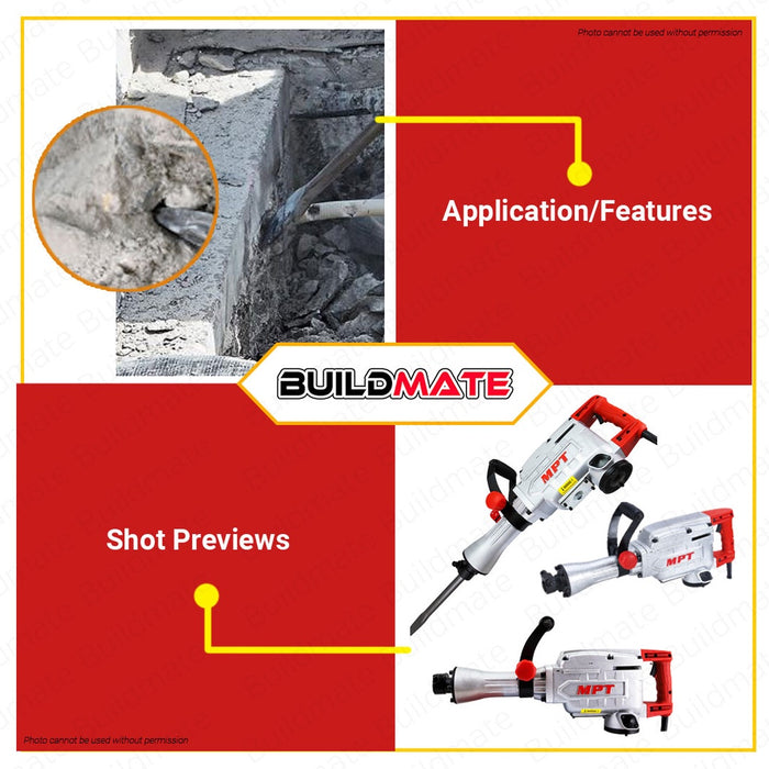 MPT Most Professional Tools Demolition Hammer Breaker 1500W MDB65 •BUILDMATE•