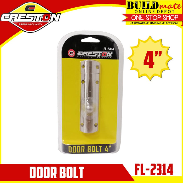 CRESTON Door Barrel Bolt 4" NICKEL PLATED FL-2314