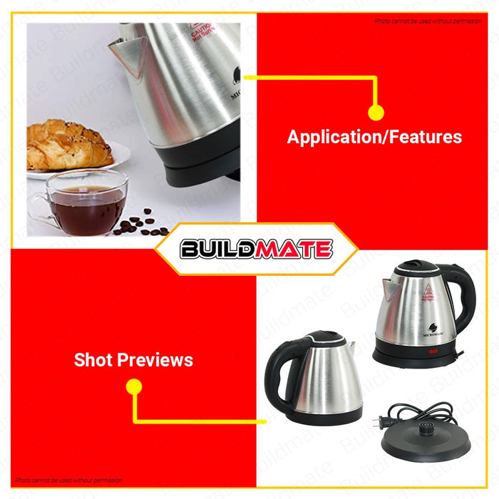 MICROMATIC Cordless Electric Stainless Kettle 1.2L 1100W MCK-1210 •BUILDMATE•