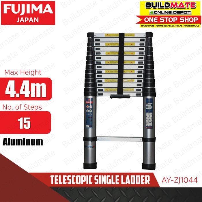 FUJIMA Aluminum Telescopic Single Ladder 4.4m AY-ZJ1044 S/S •BUILDMATE•