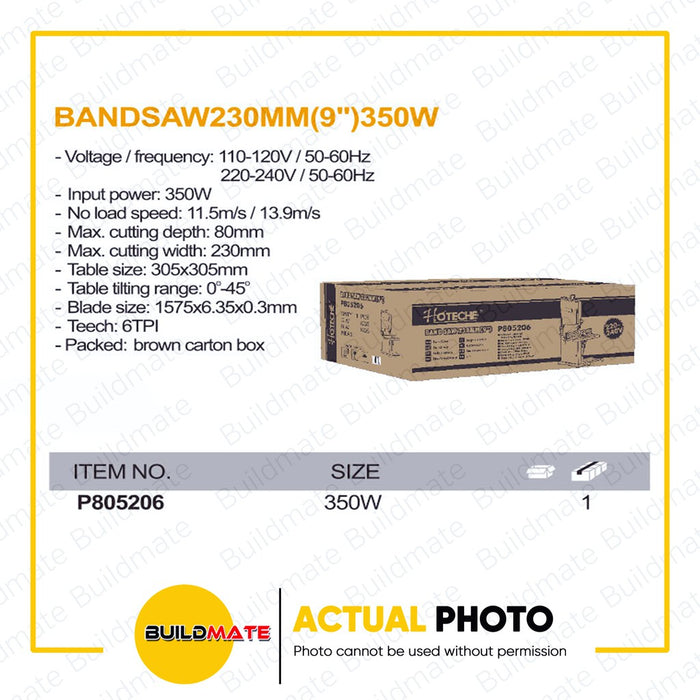 HOTECHE Band Saw 230mm 350W P805206 •BUILDMATE•