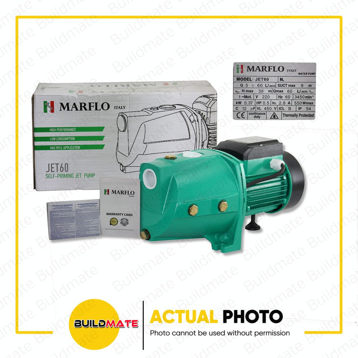 MARFLO Self Priming Water Booster Jet Pump 0.5HP MF-JET60 •BUILDMATE•