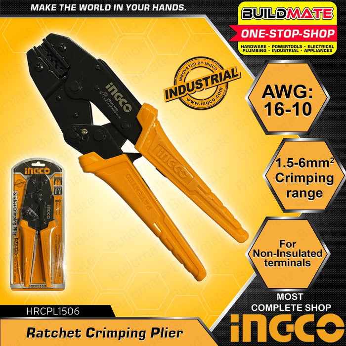 INGCO Ratchet Crimping Pliers 0.5-6mm |  1.5-6mm | 0.5-6 mm SOLD PER PIECE •BUILDMATE• IHT