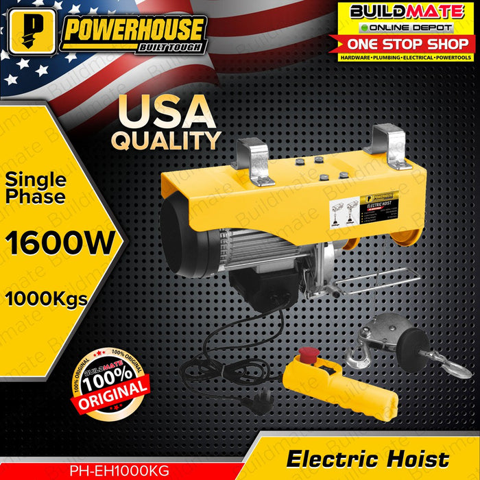 POWERHOUSE 1000KG Electric Hoist 1600W COPPER PH-EH1000KG •BUILDMATE• PHPT