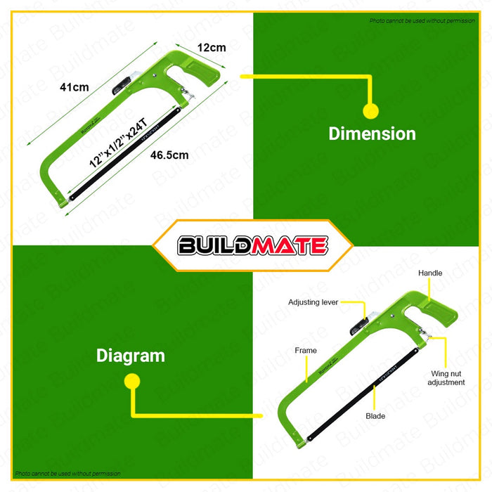 HOYOMA JAPAN Hack Saw Hacksaw with Blade 12" 300mm For Metal HS3005 | HS7061 | HS8016 •BUILDMATE•