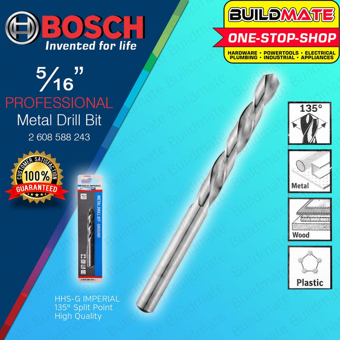 BOSCH Metal Twist Drill Bit Ground HSS-G- 5/32"x75mm | 5/16"x117mm | 1/4"x101mm [SOLD PER PIECE] BAX