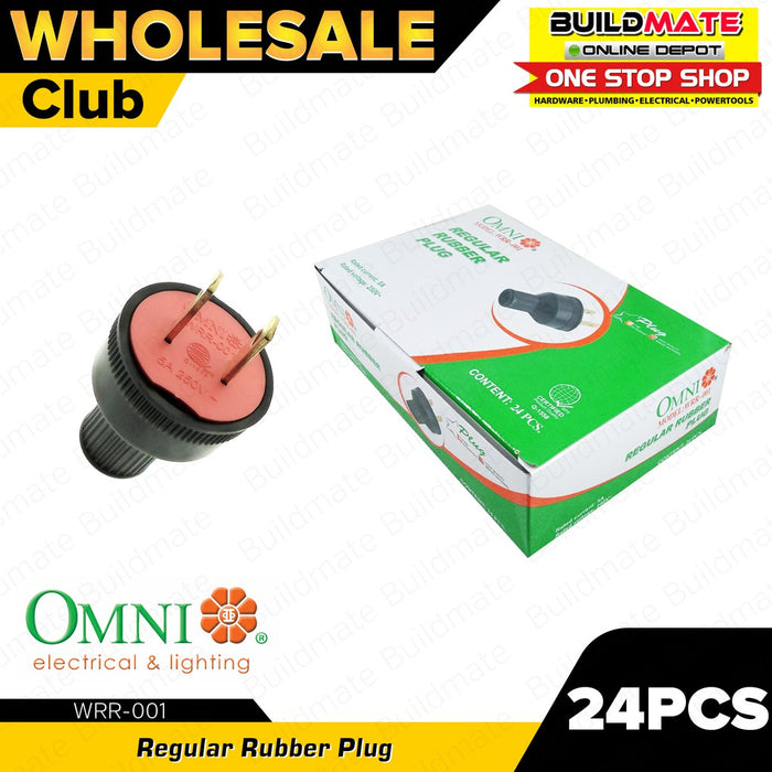 [WHOLESALE] (24PCS) OMNI Regular Rubber Plug 5A 250V WRR-001 •BUILDMATE•