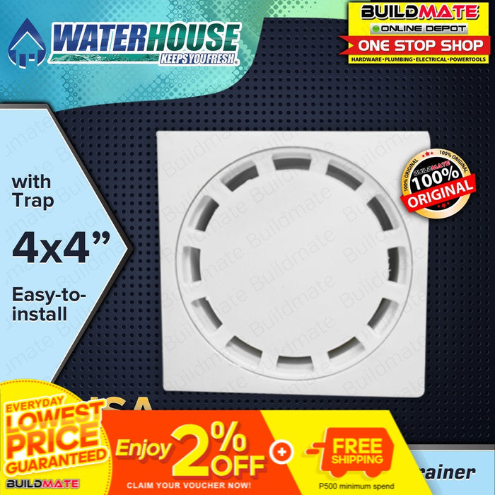 WATERHOUSE by POWERHOUSE PVC Floor Strainer with Trap 4 x 4 •BUILDMATE• PHWH