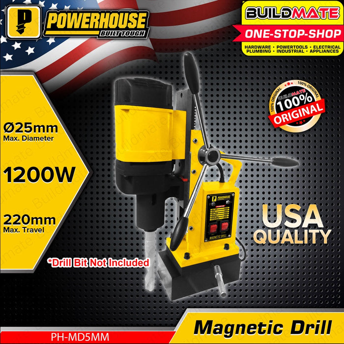 POWERHOUSE USA Magnetic Core Drill 25mm 1200W 100% Copper Portable Heavy Duty Drill PH-MD25MM PHPT