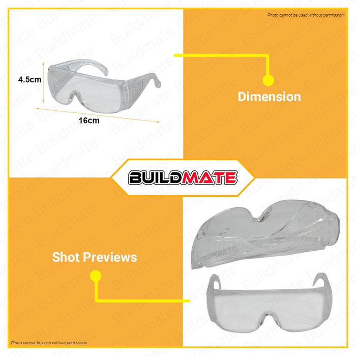 POWERHOUSE Safety Glasses Eye Protector Goggles Cover Guard •BUILDMATE• PHHT