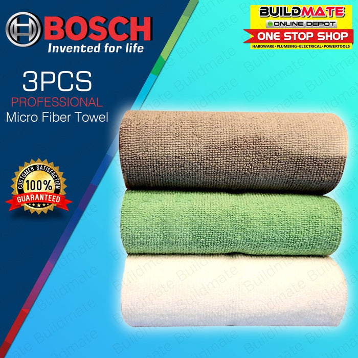 BOSCH 3 PCS Micro Fiber Microfibre Towel •BUILDMATE•