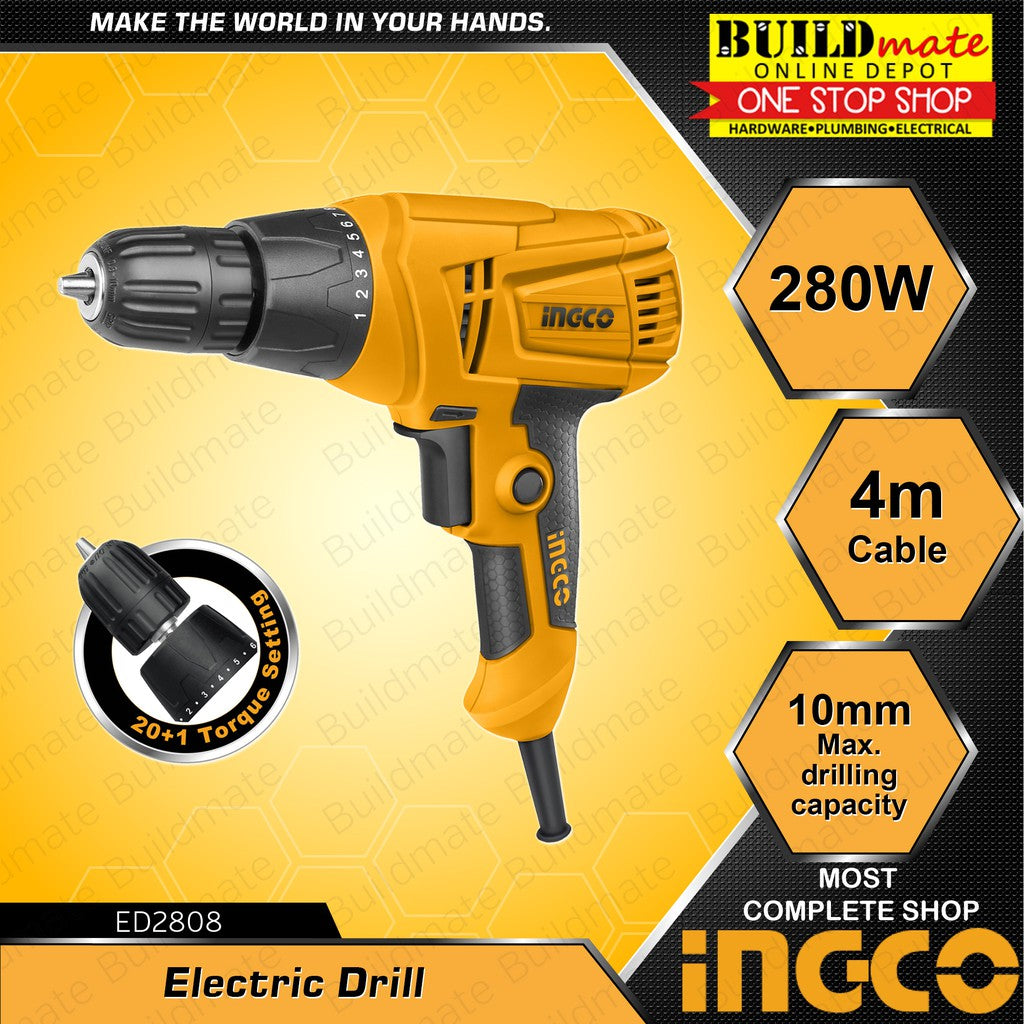 INGCO Electric Drill 280W ED2808 •NEW ARRIVAL!• IPT — Buildmate