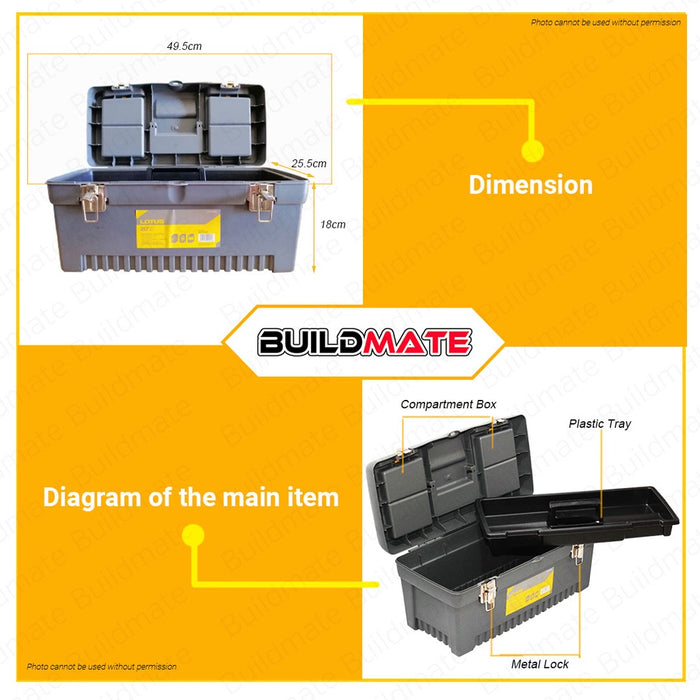 LOTUS Authentic 20" Inch Tool Box Toolbox Organizer Storage With Tray New LTTSB2000 •BUILDMATE• LHT