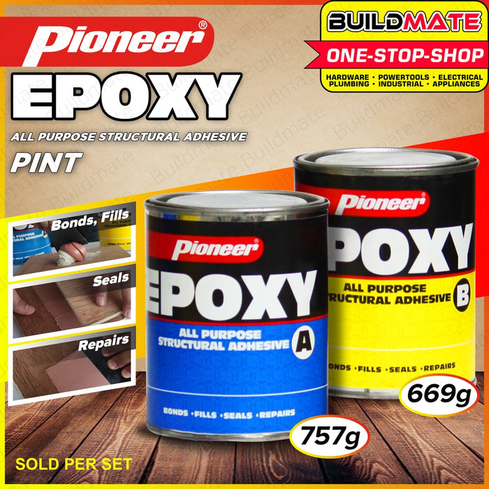 [A&B 2CANS] PIONEER All Purpose Epoxy 1/4 | 1/2 | PINT [SOLD PER SET] Structural Adhesive •BUILDMATE