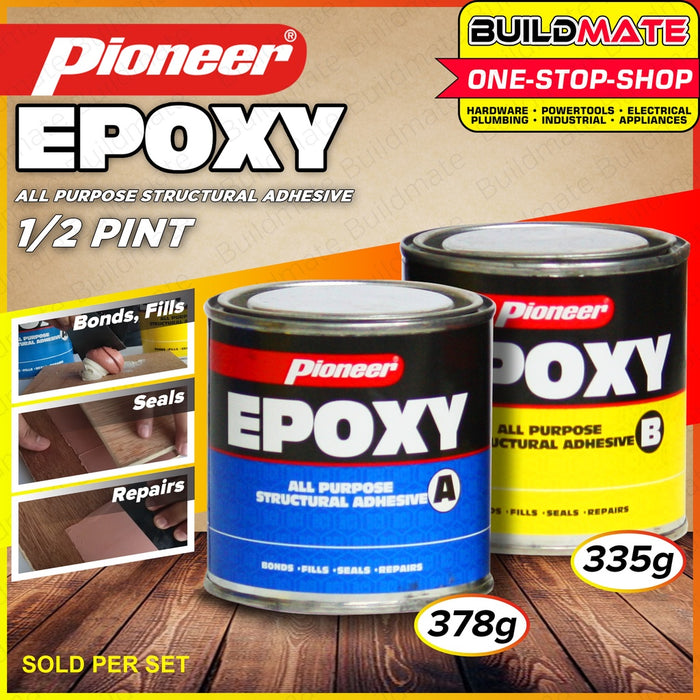 [A&B 2CANS] PIONEER All Purpose Epoxy 1/4 | 1/2 | PINT [SOLD PER SET] Structural Adhesive •BUILDMATE