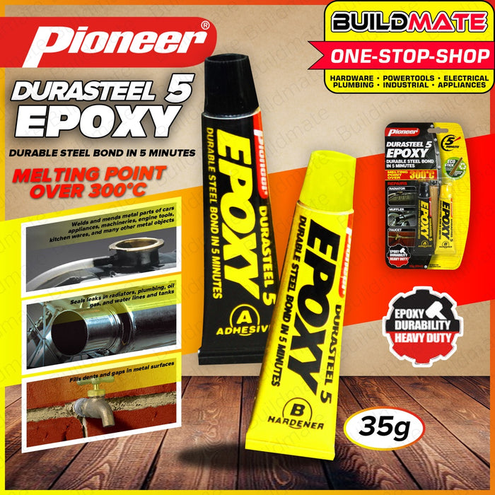 PIONEER Durasteel Five Epoxy 15G Strip | 35G Tube [SOLD PER SET] Epoxy Glue For Steel •BUILDMATE•