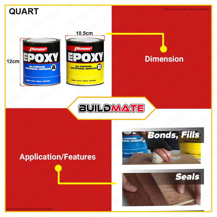 [A&B 2CANS] PIONEER All Purpose Epoxy Quart All Purpose Structural Adhesive 1APC2010 •BUILDMATE•