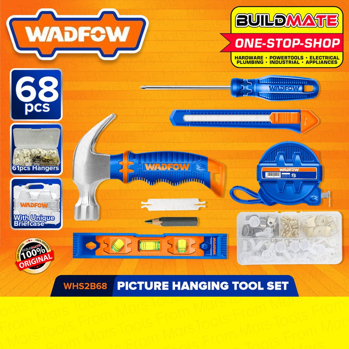 WADFOW 68PCS Picture Hanging Tools Set Hand Tool Kit Set Household Tools Set WHS2B68 •BUILDMATE• WHT