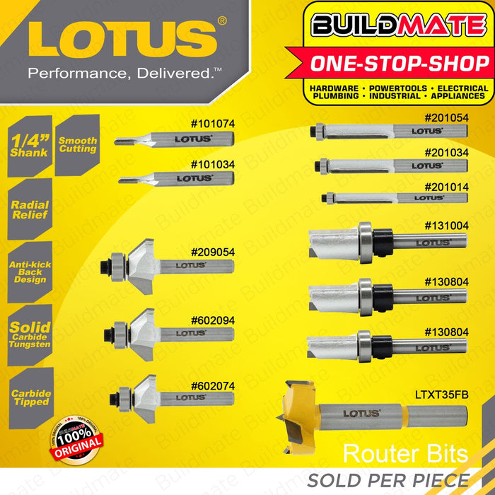 LOTUS Router Bits 1/4" Inch / 355mm Chamfer Bit Flush Trim Bit Forstner Bit Straight Bit •BUILDMATE•