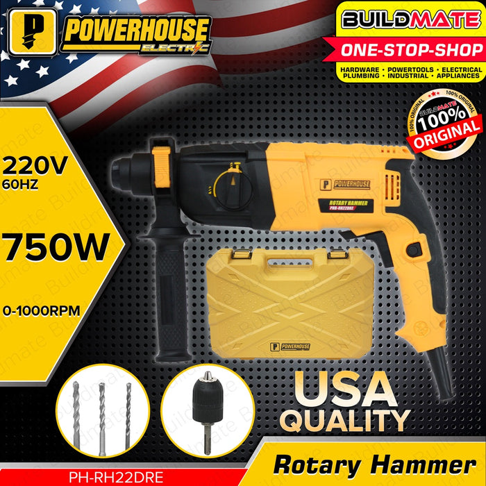 POWERHOUSE 750W Rotary Hammer SDS Plus 22mm Demolition Electric Hammer PH-RH22DRE •BUILDMATE• PHPT