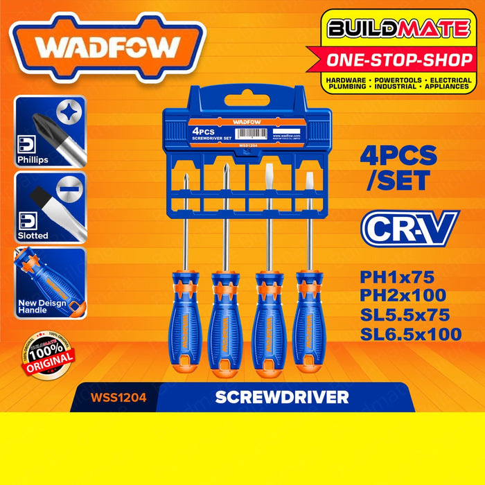 WADFOW 4PCS Screwdriver Set Precision Slotted & Phillips Screw Driver Tool WSS1204 •BUILDMATE• WHT