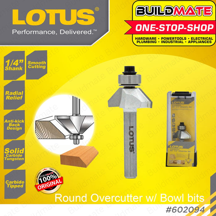 LOTUS Router Bits 1/4" Inch / 355mm Chamfer Bit Flush Trim Bit Forstner Bit Straight Bit •BUILDMATE•