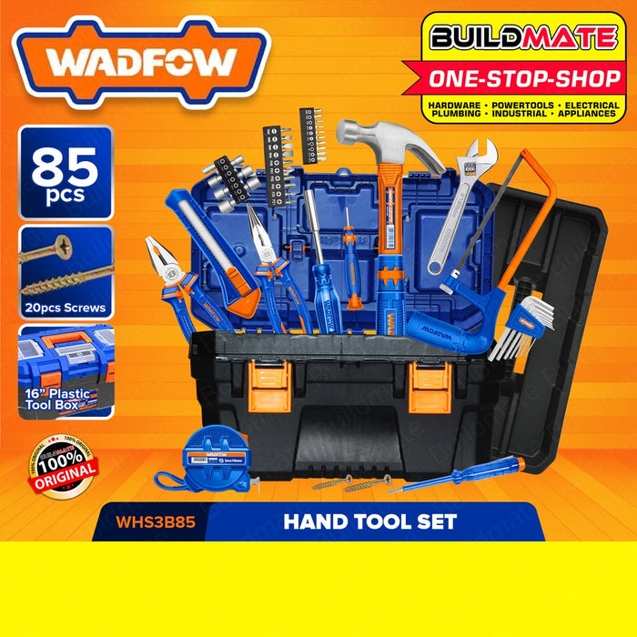 WADFOW 85PCS Hand Tools Set Household Hand Tool Kit Repair Emergency Tools WHS3B85 BUILDMATE• WHT