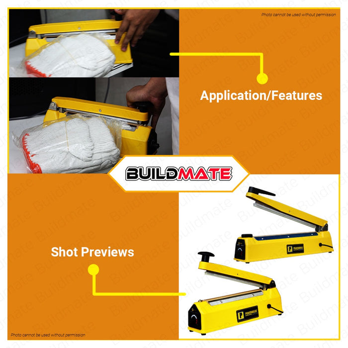 POWERHOUSE Industrial Impulse Sealer Machine 8" Inch | 12" Inch Heat Sealer Machine •BUILDMATE• PHPT