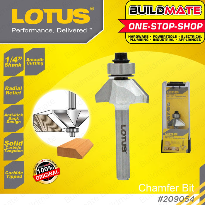 LOTUS Router Bits 1/4" Inch / 355mm Chamfer Bit Flush Trim Bit Forstner Bit Straight Bit •BUILDMATE•