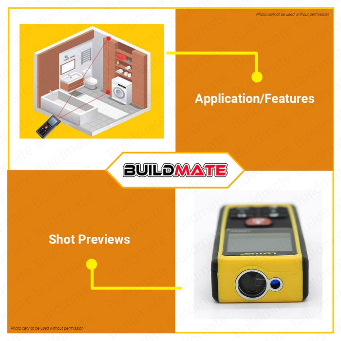 LOTUS Laser Distance Detector Measure 50M Laser Distance Meter Digital Rangefinder LM50X •BUILDMATE•