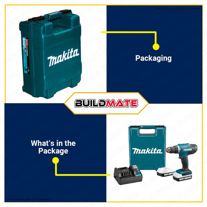 MAKITA 13mm Lithium-Ion Cordless Driver Drill W/ 18V Battery Electric Drill Set DF488D002 •BUILDMATE