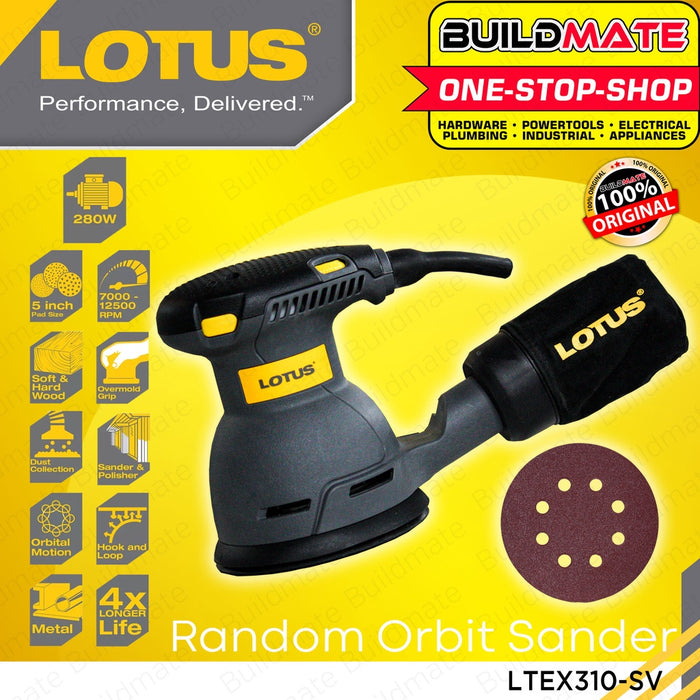 LOTUS Random Orbital Sander (VAR) 280W Variable Speed Finish Wood Sander LTEX310/SV •BUILDMATE• LPT