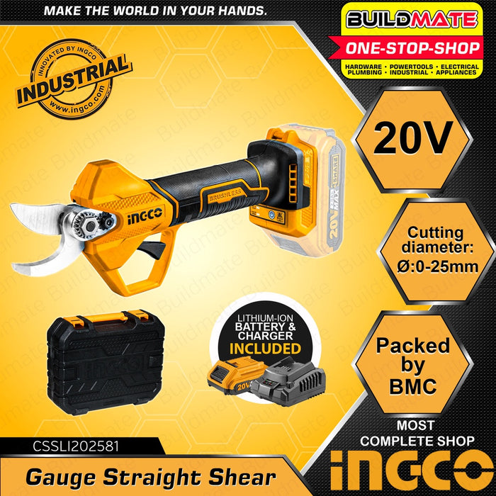 INGCO Li-Ion Cordless 20V Gauge Straight Shear Cutting Tool CSSLI20308 | CSSLI202581 •BUILDMATE ICPT