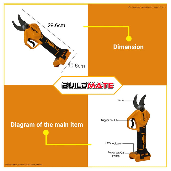 INGCO Li-Ion Cordless 20V Gauge Straight Shear Cutting Tool CSSLI20308 | CSSLI202581 •BUILDMATE ICPT