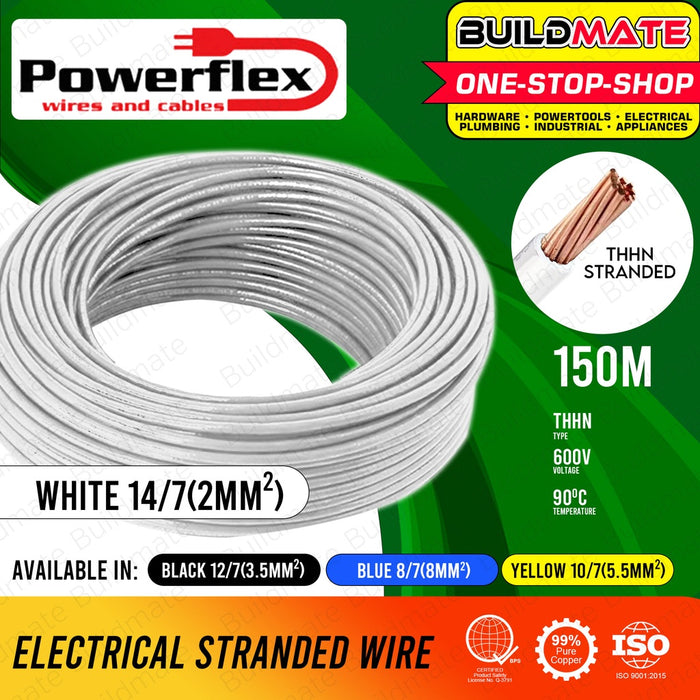 WIREMAX | POWERFLEX Electrical THHN Stranded Cable Wire 150 Meters 8/7 10/7 12/7 14/7 •BUILDMATE•